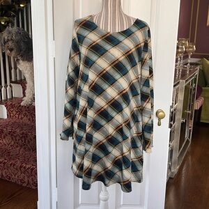 Plaid Long Sleeve Tunic Umgee medium patches soft d320